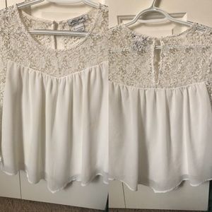 Cute white flower blouse!